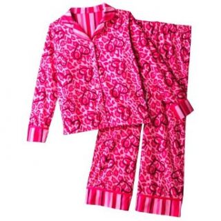 SO Girls' Heart Animal Cotton Comfy Pink Pajama Set, Size 6 Clothing