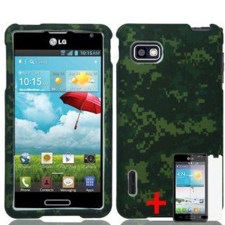 LG OPTIMUS F3 MS659 GREEN ARMY CAMO COVER HARD GEL CASE + FREE SCREEN PROTECTOR from [ACCESSORY ARENA] Cell Phones & Accessories