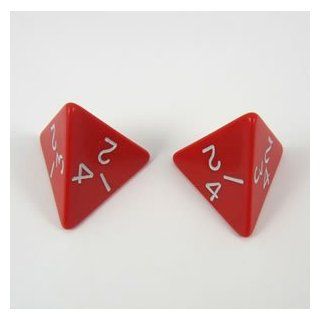 Red Jumbo Polyhedral 4 Sided Dice   Set of 2 Toys & Games