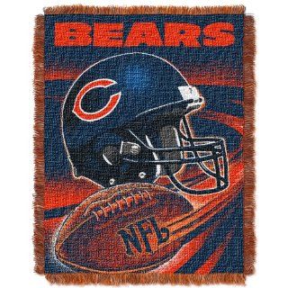 NFL Chicago Bears 48 Inch by 60 Inch Jacquard Acrylic Throw  Sports Fan Throw Blankets  Sports & Outdoors