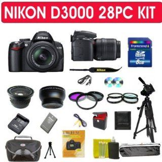 Nikon D3000 SLR Digital Camera 28pcs KIT with Nikon 18 55mm Vr Lens  Camera & Photo