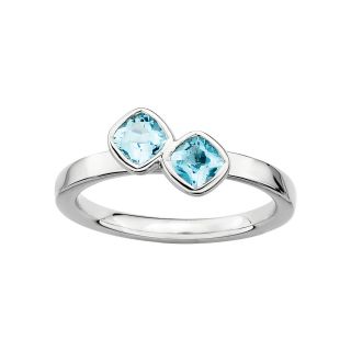 Sterling Silver Genuine Blue Topaz Ring, Whi Blu Topa, Womens