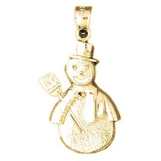 Gold Plated 925 Sterling Silver Snowman Pendant Jewels Obsession Jewelry