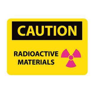 Nmc Osha Compliant Vinyl Caution Signs   14X10   Caution Radioactive Materials (With Graphic)
