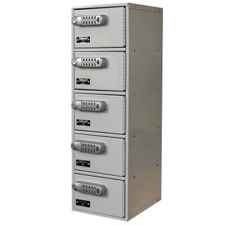 Hallowell Cell Phone And Tablet Locker   7 1/2 X11x5 1/2 Openings   1 Locker Wide   Electronic Lock   Light Gray  (UCTL192(30) 5A E PL)