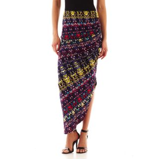 Bisou Bisou Side Pleat Maxi Skirt, Ombre Geo Print