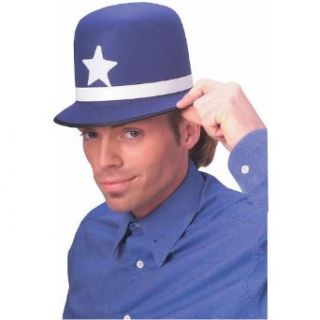 Adult Blue Plastic English Bobby Police Helmet Hat Costume Headwear And Hats Clothing
