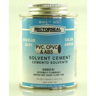 Rectorseal 253768 Mike 425L PVC Low VOC Multipurpose Solvent Cement, 1/2 pt Can, Amber Contact Cements