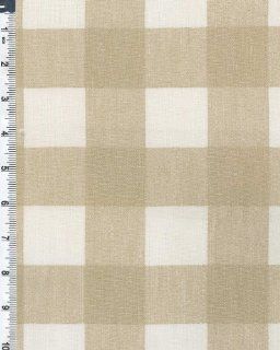 Decorator Linen Buffalo Check Print Fabric By the Yard, Beige White 636