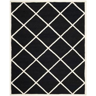 Safavieh Handmade Cambridge Moroccan Black Geometric patterned Wool Rug (6 X 9)