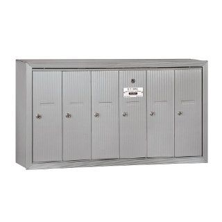 Salsbury Industries 3506ASU Surface Mounted Vertical Mailbox with 6 Doors and USPS Access, Aluminum   Security Mailboxes  
