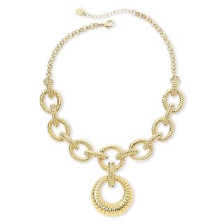 MONET JEWELRY Monet Gold Tone, Textured Y Necklace