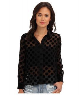 MINKPINK Formerly Known As Shirt Womens Long Sleeve Button Up (Black)