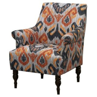 Skyline Upholstered Chair Candace Arm Chair   Ikat Gray/Orange