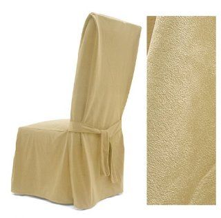 Ultra Suede Cream Dining Chair Covers Set of Four 639   Dining Chair Slipcovers