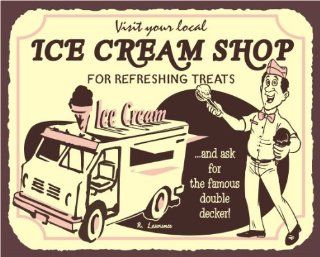 Ice Cream Shop Vintage Metal Art Ice Cream Shop Retro Tin Sign   Decorative Signs