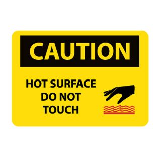 Nmc Osha Compliant Vinyl Caution Signs   14X10   Caution Hot Surface Do Not Touch