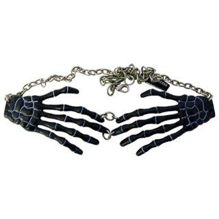 Kreepsville 666 Skeleton Bone Hand Necklace Black Pendant Necklaces Jewelry