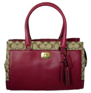 Coach Legacy Chelsea Signature Fabric and Leather Carryall Khaki/Deep Port 25371 Shoes