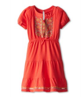 Lucky Brand Kids S/S Knit Peasant Dress Girls Dress (Red)
