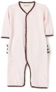 Margery Ellen Baby Pima Long Sleeved Ruffle Romper, Pink/Moca, New Brown Clothing