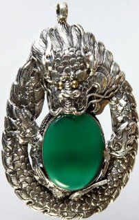 Green Onyx Pendant   Sterling Silver Jewelry