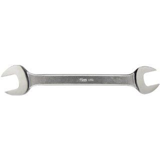 Martin 1040 Forged Alloy Steel 11/4" x 1 5/8" Opening Offset 15 Degree Angle Double Head Open End Wrench, 15 1/2" Overall Length, Chrome Finish