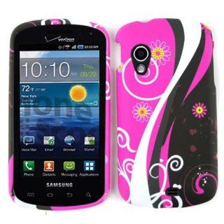 For Samsung Stratosphere i405 Case Cover   Flowers Magenta Black Rubberized White Yellow Pink TE267 Cell Phones & Accessories