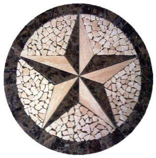 Tile Floor Medallion Marble Travertine Mosaic Texas Star Cowboys 48"    