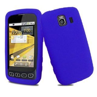 Solid Dark Blue Silicone Skin Gel Cover Case For LG Optimus S LS670 Cell Phones & Accessories