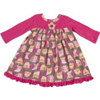 Baby Lulu Kaitlyn Dress   24m pink/brown owls Infant And Toddler Playwear Dresses Clothing