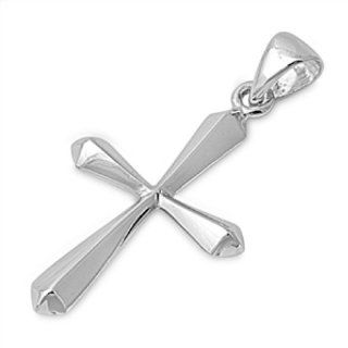 Cross Pendant Sterling Silver 925 Religious Plain Charms Jewelry Gift Jewelry