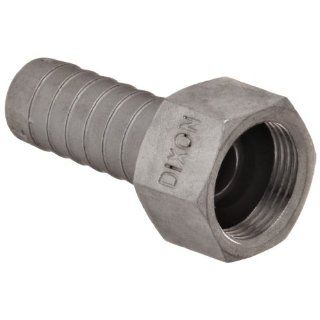 Dixon RES646 Stainless Steel 316 Hose Fitting, Short Shank Coupling with Nut, 3/4" NPSM Female x 3/4" Hose ID Barbed