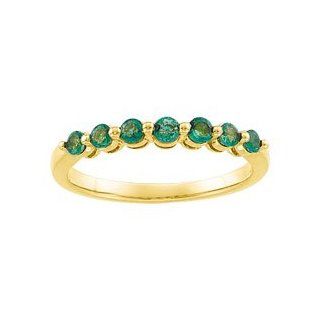 14k Yellow Gold Anniversary Band Ring Emerald   Size 7   JewelryWeb Anniversary Rings Department Target Audience Keywords Jewelry