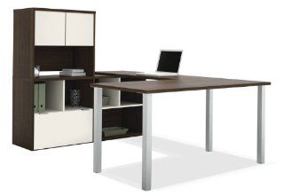Bestar Office Furniture U Shaped Desk with Storage Unit   Home Office Desks