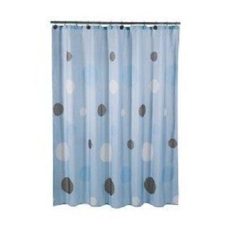 Tiddliwinks Shower Curtain   Mod Blue/ Brown  