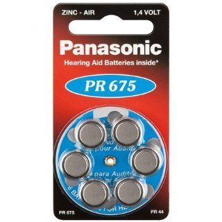 Panasonic Button Cell Zinc Air , Hearing Aid Cells 6 Pcs., Blistercard V 675 6 Bl (Pr44/Pr675H)