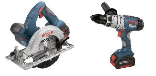 Bosch CLPK21 180 18 Volt 2 Tool Litheon Combo Kit Hammer Drill Driver and Circular Saw   Power Tool Combo Packs  