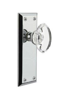 Grandeur FAVBOR 20 BC Fifth Avenue Plate with Provence Crystal Knob, Bright Chrome   Doorknobs  