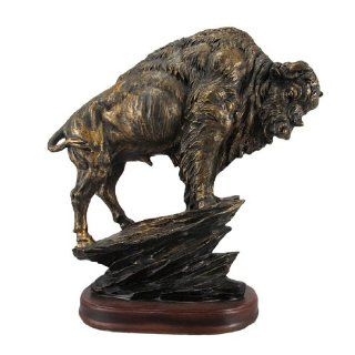 Antiqued Bronze Finish American Buffalo Statue Bison  
