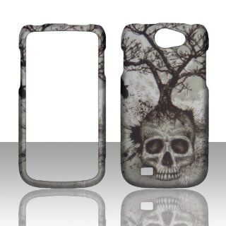 2D Tree Skull Samsung Exhibit II 4G T679 / Galaxy Exhibit 4G / Galaxy W (i8150) Wonder T Mobile Hard Case Snap on Rubberized Touch Case Cover Faceplates Cell Phones & Accessories