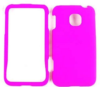 For Lg Optimus 2 As680 Neon Hot Pink Rubber Spray Hard Phone Case Accessories Cell Phones & Accessories