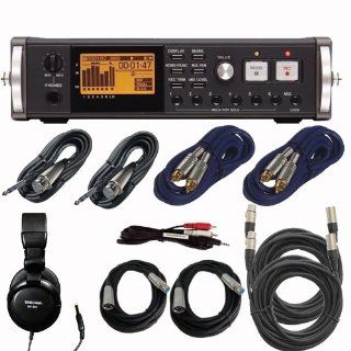 Tascam DR 680 8ch. Portable Field Recorder with Headphones and Cable Bundle Electronics