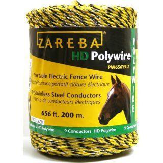 Zareba PW656Y9 Z Polywire 200 Meter 9 Conductor Portable Electric Fence Rope  Agricultural Fencing  Patio, Lawn & Garden