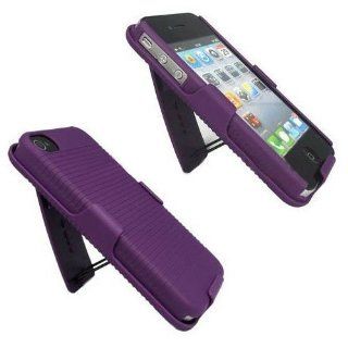 Apple iPhone 5 All Carrier Shell Holster Combo Case with Kick Stand and Stylish Purple on Purple Design Cell Phones & Accessories