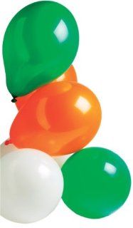 Belbal 30 Ireland Euro 2012 Balloons   Greeen, White And Orange 12" Metalic Latex Toys & Games