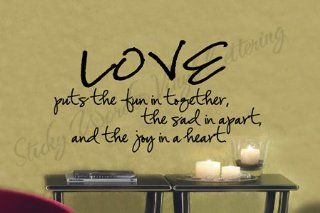 Love puts the fun vinyl wall lettering words sticky art home decor quotes stickers decals   Wall D?cor