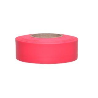 Presco CMRG 658 150' Length x 1 3/16" Width, PVC Film, Coarse Matte RedGlo Solid Color Roll Flagging (Pack of 144) Safety Tape