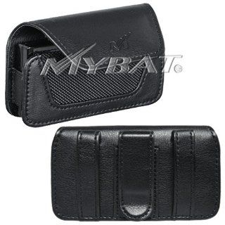 Black Leather Nylon Horizontal Pouch Carry Case Belt Clip for Garmin G60 Nuvifone, HTC XV6850 Touch Pro CDMA Verizon, Huawei M750, U7519 Tap, LG AX840 Tritan, GT950 Arena, LN510 Rumor Touch, VX8575 Chocolate Touch, VX9700 Dare, Motorola Crush, MB300 Backfl