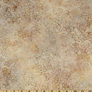 44'' Wide Artisan Batik Elementals Nature Pansy Wheat Fabric By The Yard